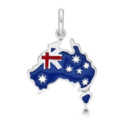 Picture of OZZIE MAP & FLAG CHARM RED WHITE & BLUE